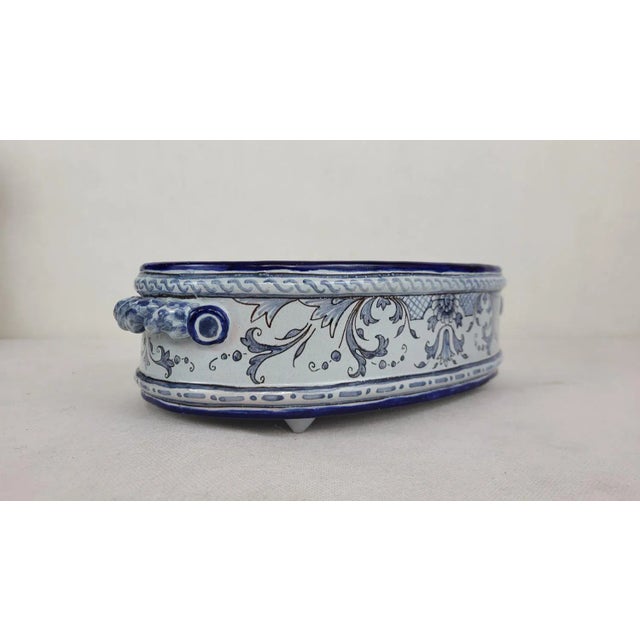 Earthenware Planter / Basin from Nevers Montagnon, 1890s For Sale - Image 4 of 8