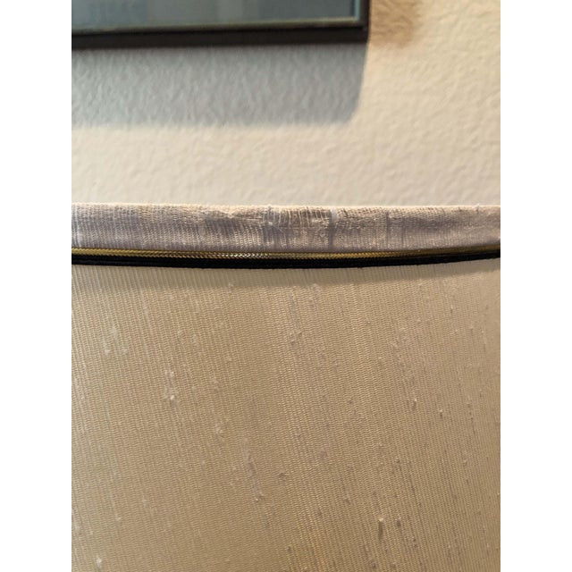 1970s Authentic Mid Century Modern Brutalist Green Tall Table Lamp W Shade For Sale - Image 5 of 8