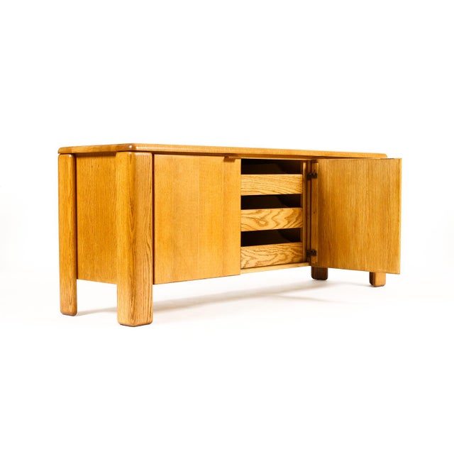 Wood Vintage Mid Century 70’s Chunky White Oak Credenza Sideboard — Glenn of California For Sale - Image 7 of 12