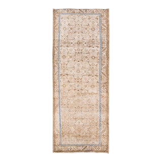 Vintage Malayer Beige Handmade All-Over Wool Runner For Sale
