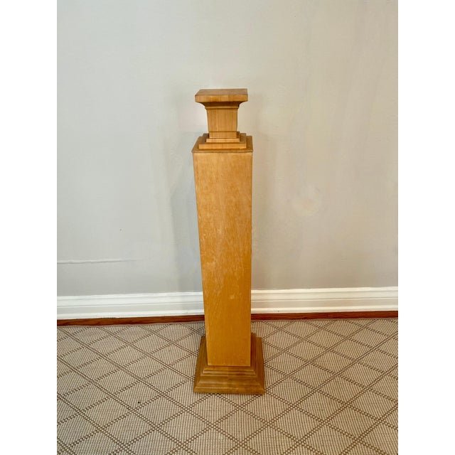 Wooden Veneered Maple Pedestal For Sale - Image 4 of 11