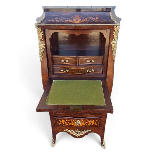 19th Century French Napoleon the 3rd Rosewood Marketry Secretary Masterpiece. For Sale - Image 15 of 16