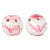 Italian Handpainted Pink & White Faience / Faenza Flower Frogs, Pair For Sale