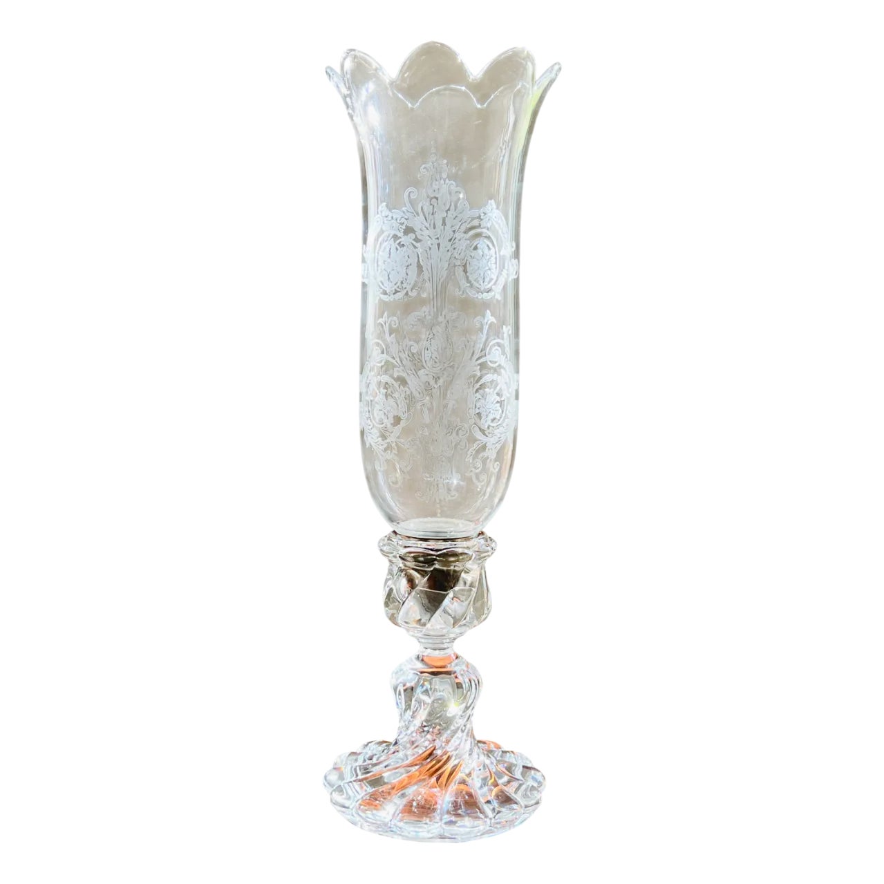 Louis XV Style Rococo Revivalt Crystal Hurricane Lamp from Baccara ...