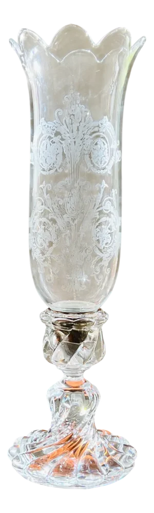 Louis XV Style Rococo Revivalt Crystal Hurricane Lamp from Baccara, 1900-1930