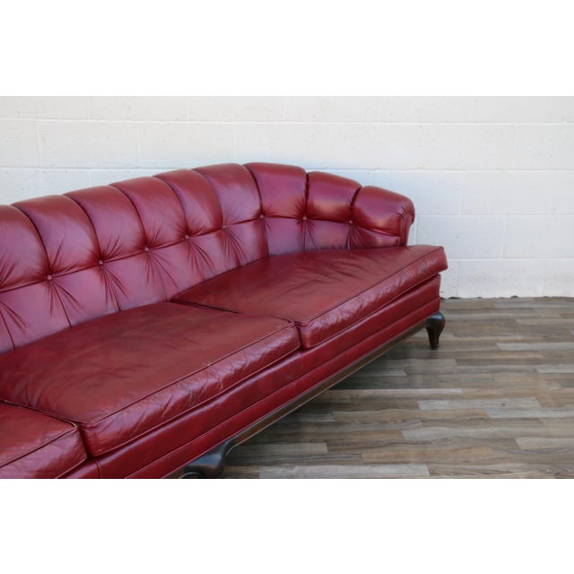Monteverdi-Young Mid-Century Modern Tufted Ruby Red Leather Sofa, 1973 For Sale - Image 11 of 18