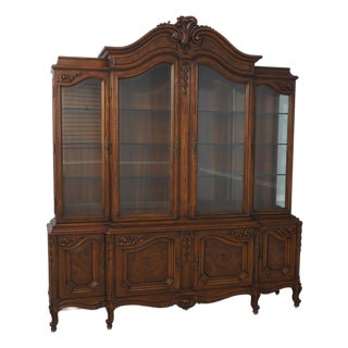 Karges French Louis XV Walnut China Cabinet For Sale