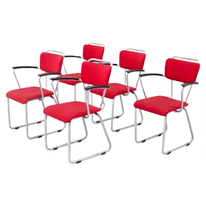 Dutch 214 Gispen Armchairs by Christoffel Hoffman for BPM, 1935, Set of 5