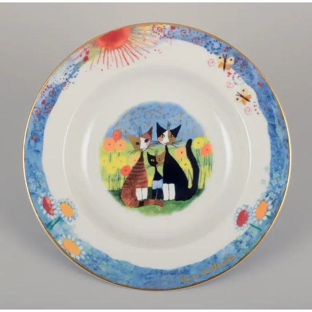Soup Plates with Cat Motifs by Rosina Wachtmeister for Goebel, Germany, Set of 6 For Sale - Image 5 of 9