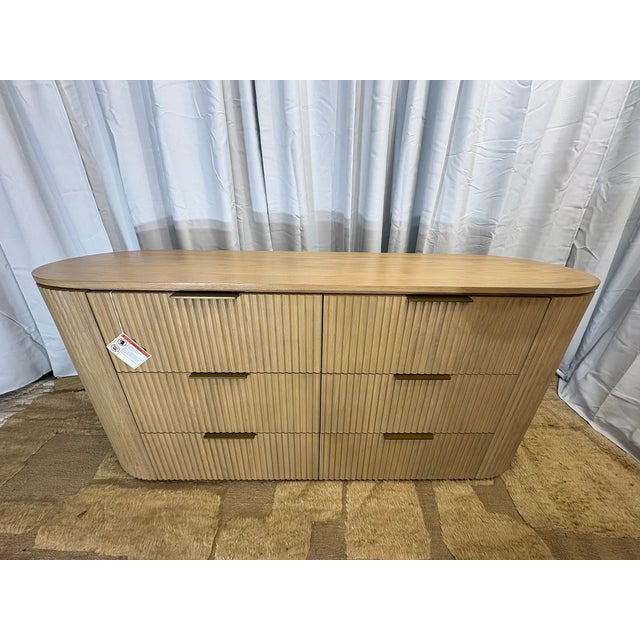 Wood Rh Byron 6-Drawer Dresser — 72” Light Oak | Solid American White Oak | Artisan Crafted For Sale - Image 7 of 18