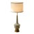 Vintage Mid-Century Modern Crackle Glaze Ceramic Table Lamp With Brass Base For Sale