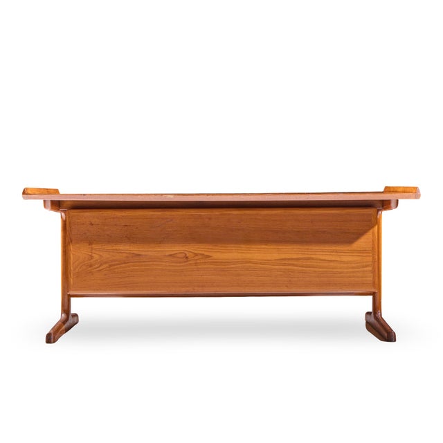 Brown Arne Vodder for Hp Hansen Mid Century Danish Teak Executive Desk For Sale - Image 8 of 9