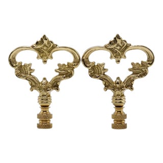 Neoclassical Brass Lamp Finials - a Pair For Sale