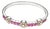 Late 20th Century 18K White Gold Pink Sapphire Champagne Diamond Bangle Bracelet For Sale