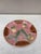 Majolica plate with two parakeets on a very rare pink background with oranges of Salins, circa 1890.