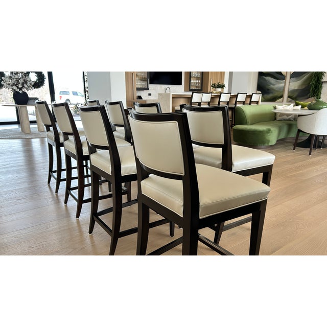 Century Holly Hunt Counter Stools Set of 8 For Sale - Image 9 of 12