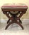 Antique, Victorian, Adjustable X-Frame, Mahogany Piano/Foot Stool, With Geometric, Needle-Point, Upholstered Top, Postawka, Cambridgeport, Mass, 1871 For Sale In South Bend - Image 6 of 9