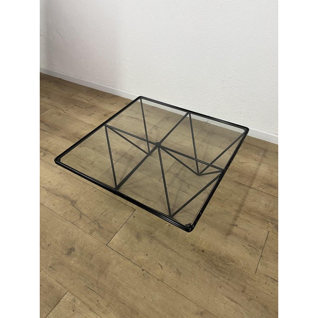 1970s Alanda Square Iron and Glass Coffee Table by Paolo Piva for B&B Italia, 1970s For Sale - Image 5 of 9