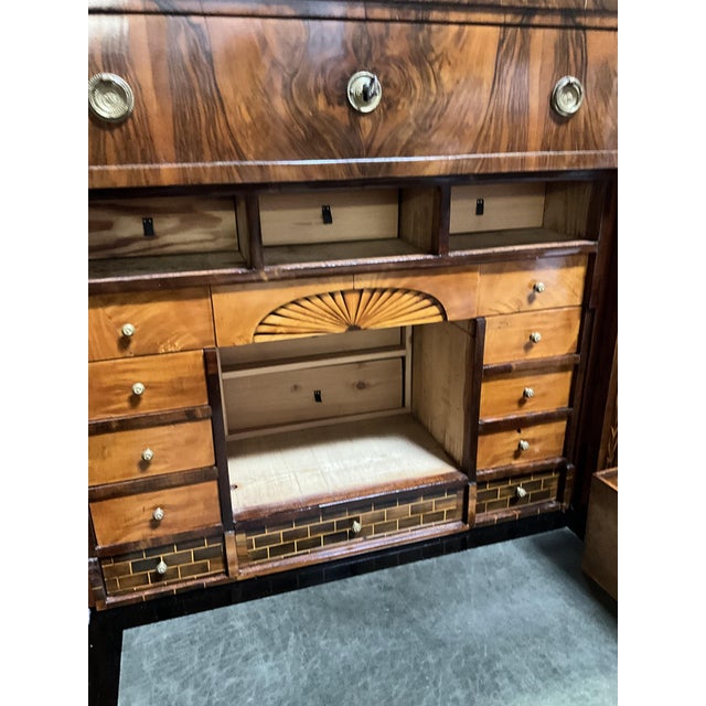 Classical Inlaid Walnut Secretary, 1800s For Sale - Image 11 of 18