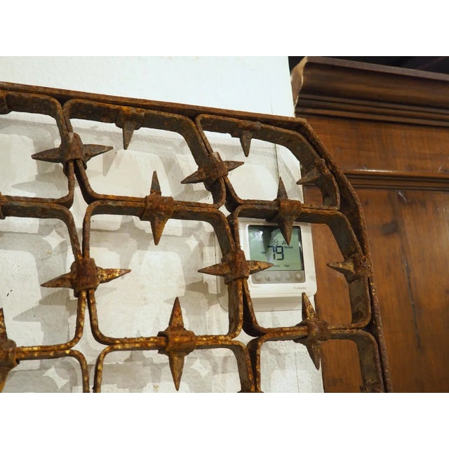 Large Spanish Wrought Iron Medieval Style Gate With Transom, Single Door C. 1900 For Sale - Image 11 of 18