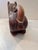 Hand-Carved Wooden Feline Sculpture With Metal Detailing For Sale - Image 11 of 12