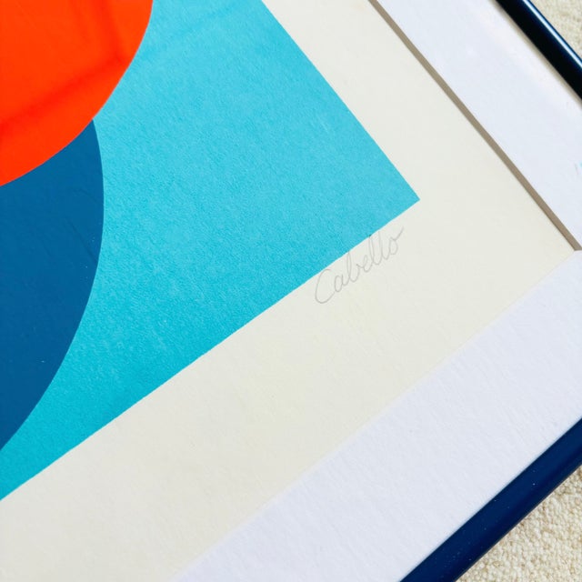 Vintage Geometric Abstract Serigraph by Cabello For Sale - Image 11 of 15