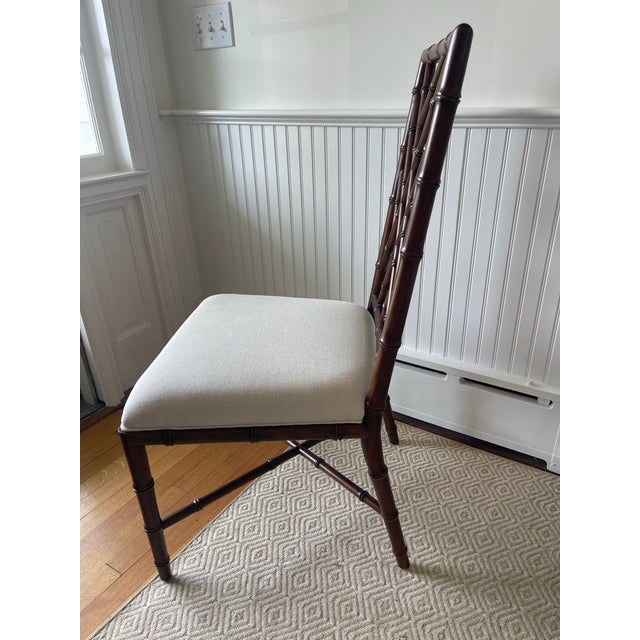 Wood Set of 8 Brighton Faux Bamboo Dining Chairs - Never Used For Sale - Image 7 of 9