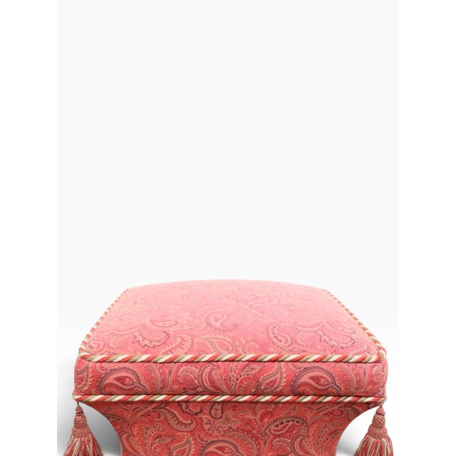 Textile Turkish Bohemian Style Ottoman Stool Bench by the Baker Furniture Company C. 1980/90's For Sale - Image 7 of 12