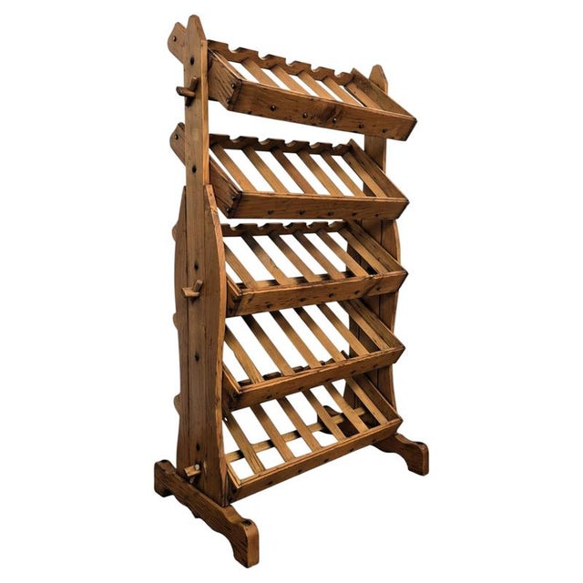 Mid-Century Italian Wooden 30 Bottles Wine Rack, 1960s For Sale - Image 10 of 10