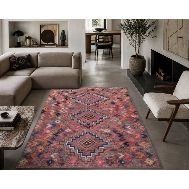 Vintage Afghan Tribal Rug with Geometric Design, 2010s For Sale - Image 4 of 6