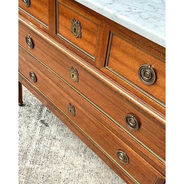 Sienna Vintage Louis XVI Neoclassical Style Wood and Marble Dresser For Sale - Image 8 of 18