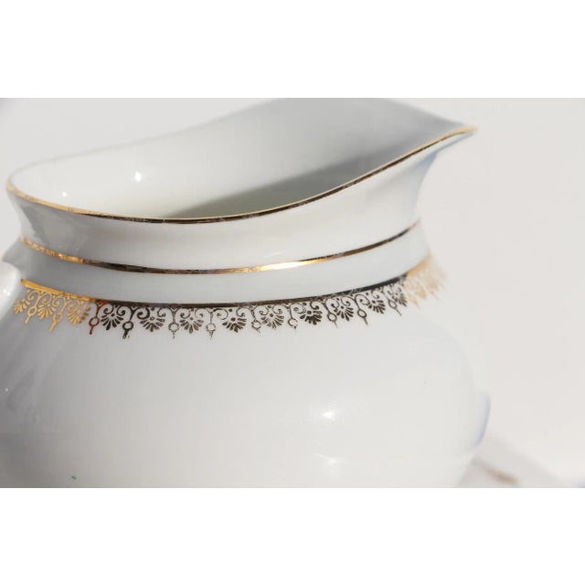 1930s Porcelain Art Deco Creamer or Cream Jug White and Gold, Vista Alegre, Portugal For Sale - Image 6 of 13