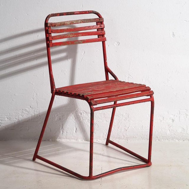 Red Red Garden Chairs, 1920s, Set of 4 For Sale - Image 8 of 18