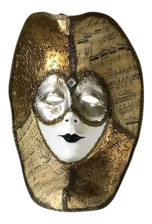 20th Century Renaissance Venetian Gold Paper Mache Mask