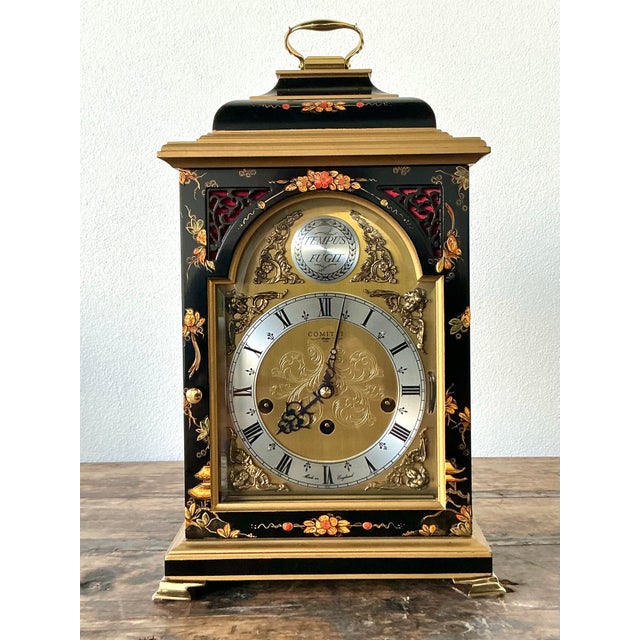 Vintage Comitti of London Floral Mantle Clock For Sale In West Palm - Image 6 of 9