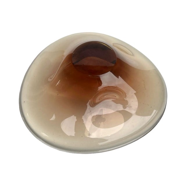 Hand-Formed Glass Bowl Designed by M Klinger, Železný Brod Sklo, Czechoslovakia, 1970s. For Sale - Image 6 of 10