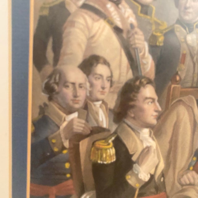 Paper “Washington and His Generals” Framed and Matted Print For Sale - Image 7 of 12