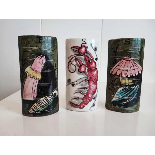 Black Vintage Porcelain Spice Containers, Italy, 1970s, Set of 3 For Sale - Image 8 of 8