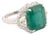 Natural Zambian Emerald 9.24 Carats and Diamonds Half Moon 1.01 Carats in 14k, Size 6 For Sale
