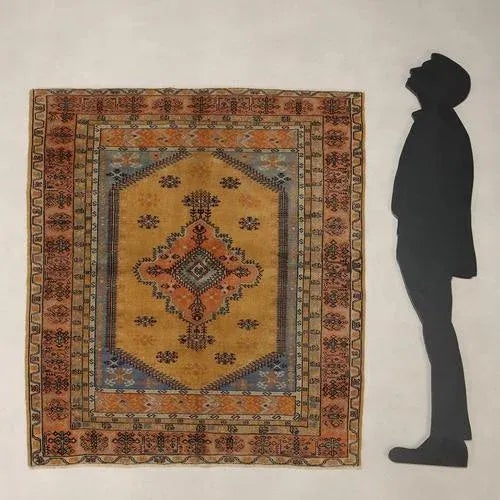 Melas rug in cotton and wool, fine knot, hand-made. This piece is attributed to the mentioned designer/maker. It has no...