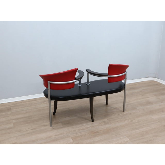 Postmodern Italian Black and Red Bench from Moroso, 1990s For Sale - Image 11 of 16