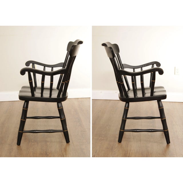 Moravian Seminary For Girls Black Painted Windsor Armchair For Sale - Image 10 of 13