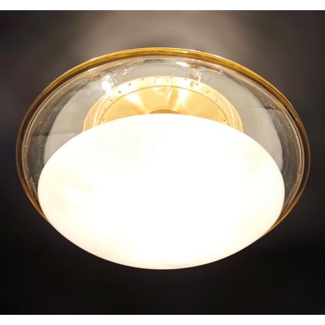 1960s 1960s Murano Milky White Flush Mount For Sale - Image 5 of 9