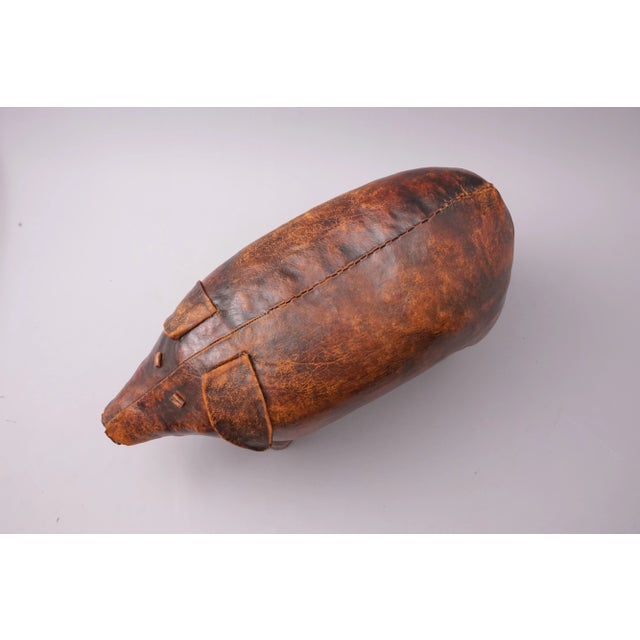 Animal Skin Vintage Leather Pig Stool by Valenti, 1970s For Sale - Image 7 of 11