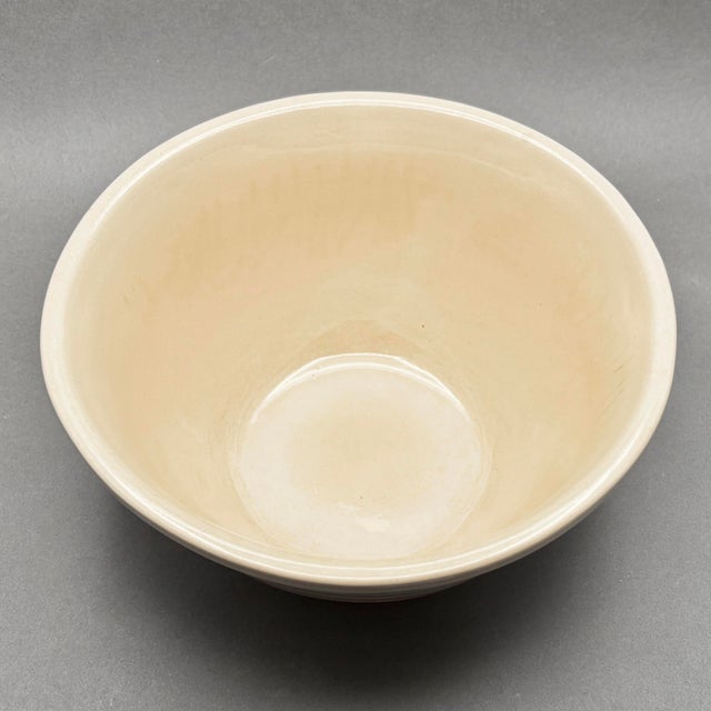1970s Vintage McCoy Pottery 1970s Pink and Blue Striped Stoneware Mixing Bowl For Sale - Image 5 of 7