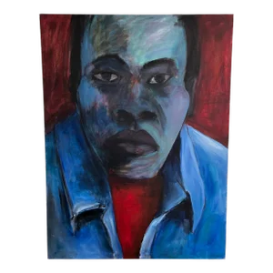 Large Vintage Expressionist Oil Portrait Unsigned