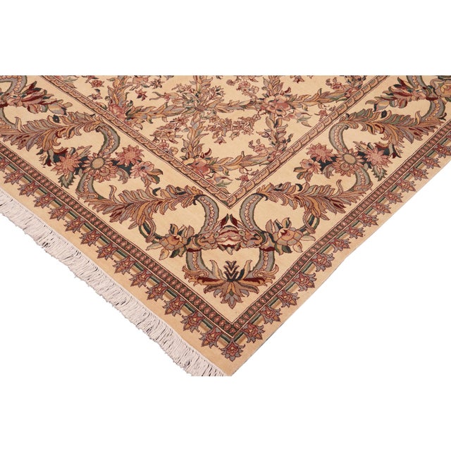 Shabby Chic Bohemein Basan Pak-Persian Beige/Green Wool Rug - 10'0'' X 14'4'' For Sale - Image 3 of 8