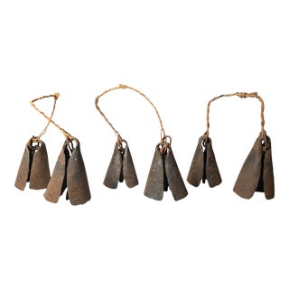 19th Century African Kenyan Bells with Kisi Metal Tally Sticks / Provenance Douglas Dawson - 9 Piece Set For Sale