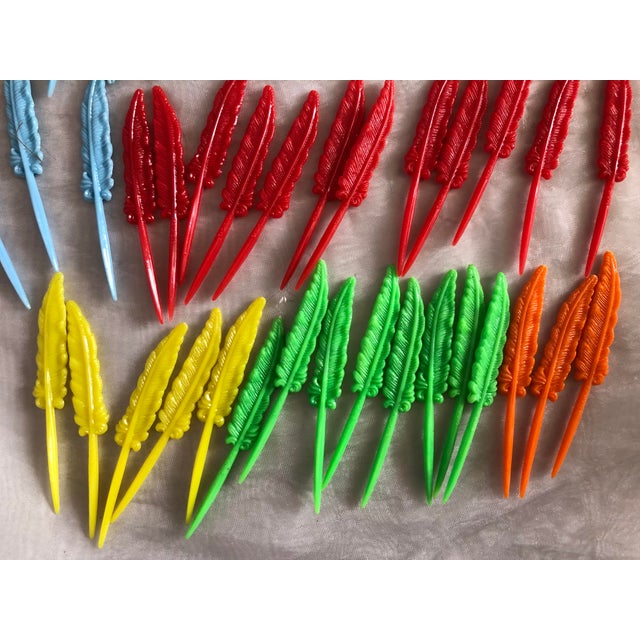 Vintage Pen Quill Cocktail Drink Hors d'Oeuvres Picks Set of 45 For Sale - Image 9 of 15