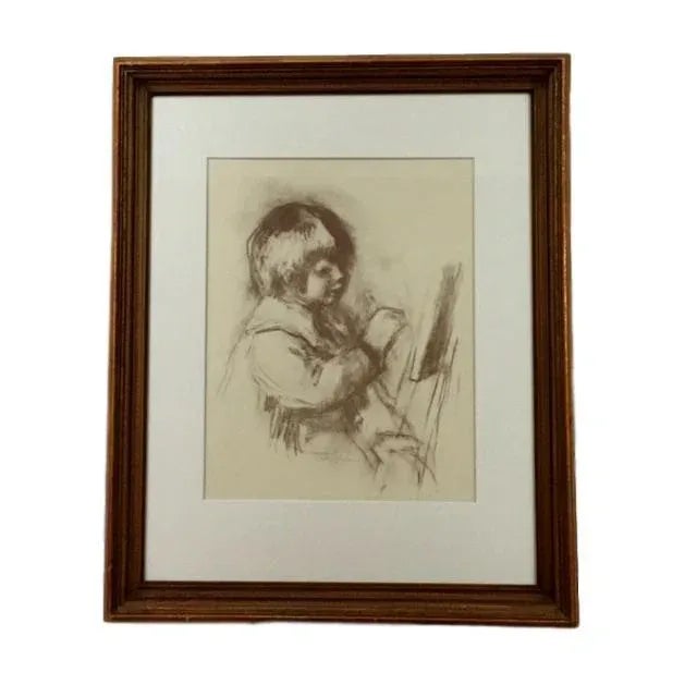 Figurative 1960's Impressionist Print, "Small Painter" by Renoir For Sale - Image 3 of 3